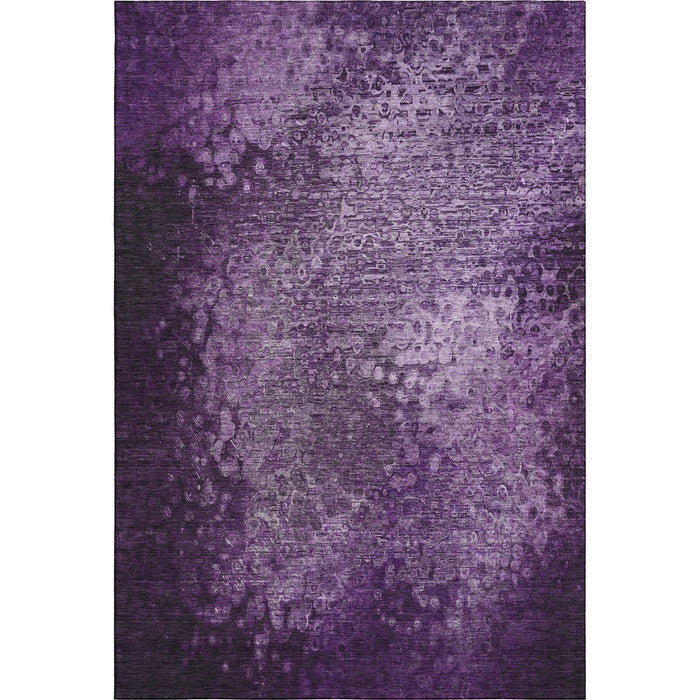 9' X 12' Abstract Washable Area Rug With UV Protection (649545) - Purple / Ivory