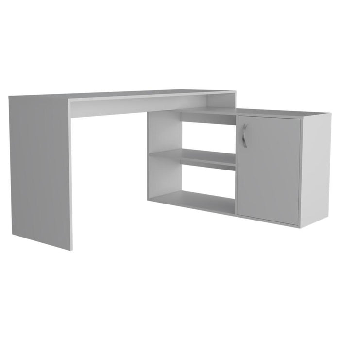 60" L Shape Computer Desk - White
