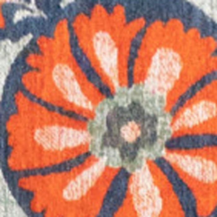 8' X 11' Tribal Washable Area Rug With UV Protection (610058) - Blue / Orange / Gray