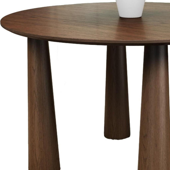 Solid Wood Round Top Dining Table - Walnut