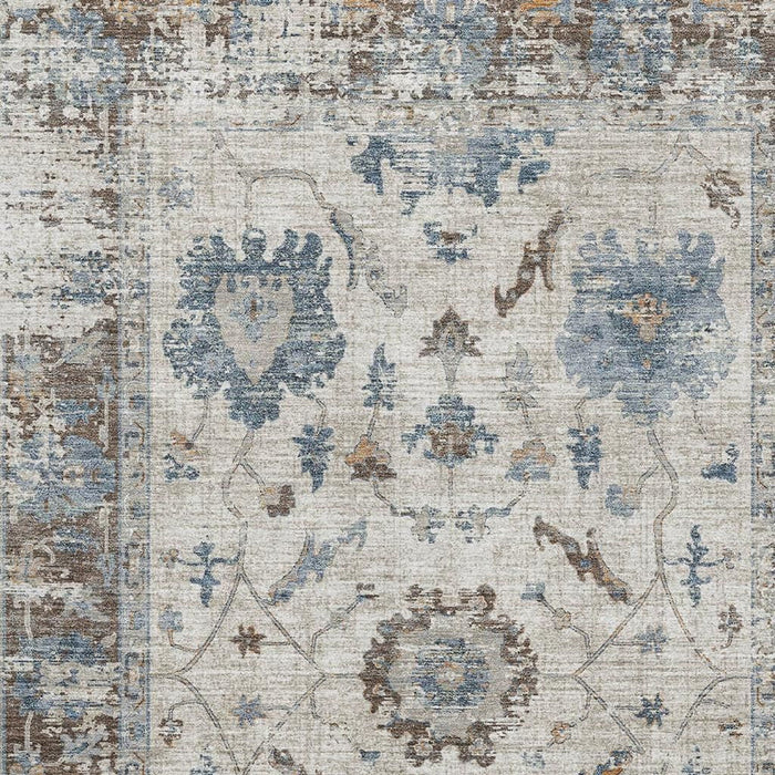 10' X 14' Oriental Washable Area Rug With UV Protection (709896) - Beige / Blue / Brown