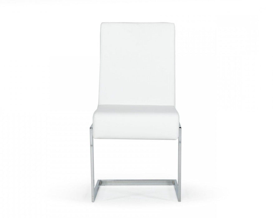 Modern Dining Chairs (Set of 2) - White / Silver