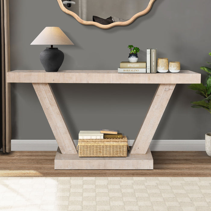 Giga vintage distressed wood entryway bench with two-tier storage cabinet, accent furniture for hallway or foyer.