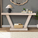 Giga vintage distressed wood entryway bench with two-tier storage cabinet, accent furniture for hallway or foyer.