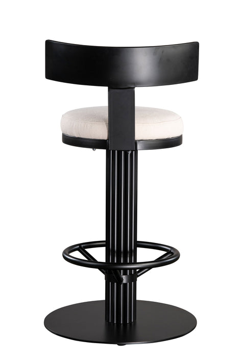 Linen Steel Counter Height Swivel Bar Chair - White / Black