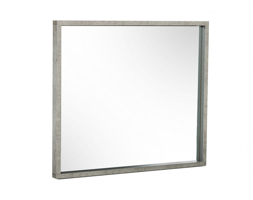 34" Faux Concrete Framed Accent Mirror - Gray
