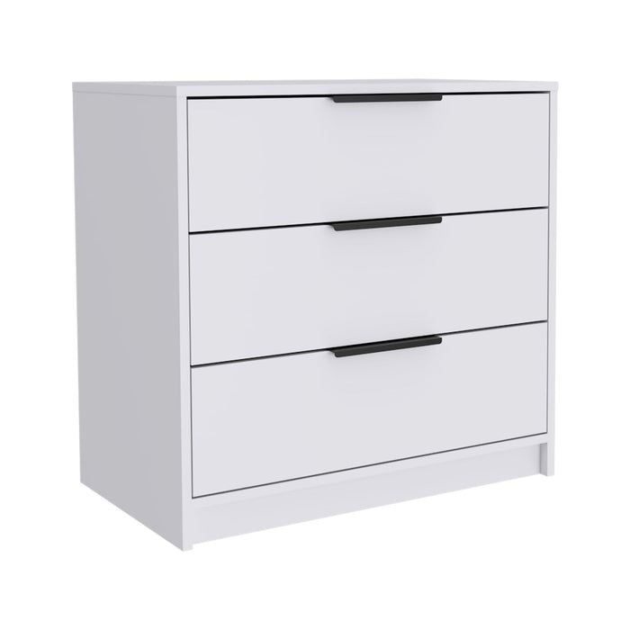 28" Three Drawer Dresser - White
