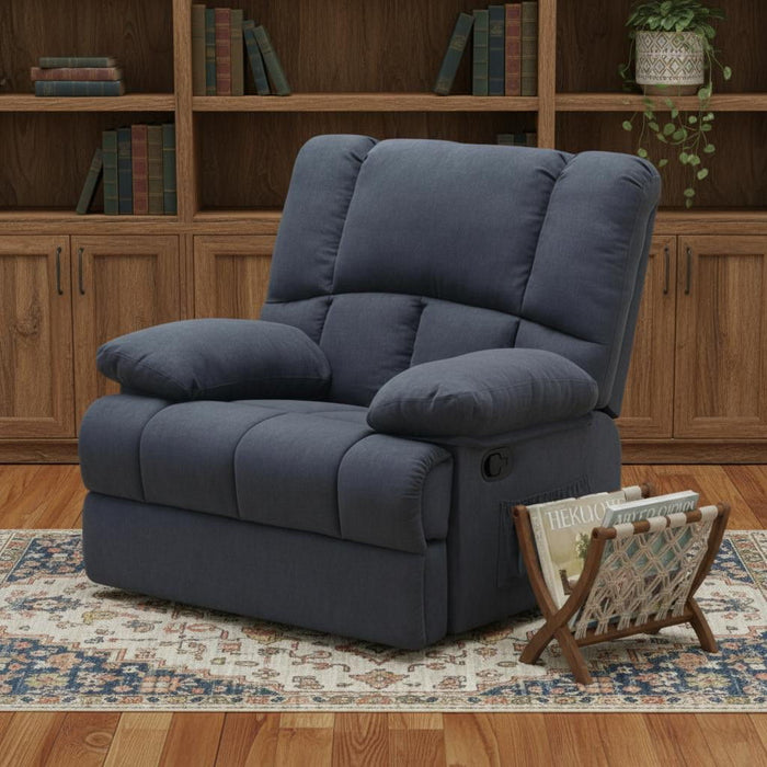 Polyester Blend Manual Recliner (718705) - Blue