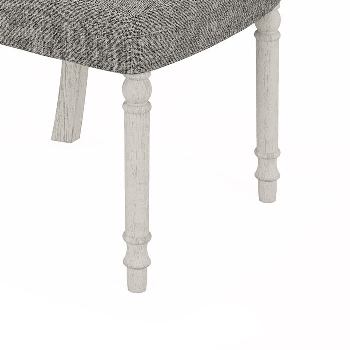 Set of two Giga Tannen dining side chairs in white and gray with sleek modern design, perfect for kitchen or dining room.