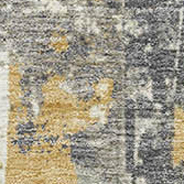 10' X 14' Striped Washable Area Rug With UV Protection (706427) - Gold / Gray