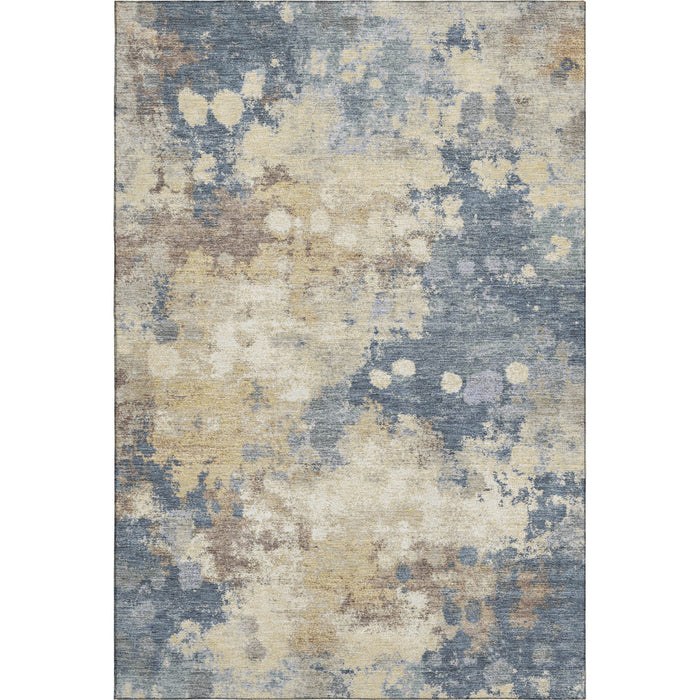 10' X 14' Abstract Washable Area Rug With UV Protection (710334) - Gold / Blue
