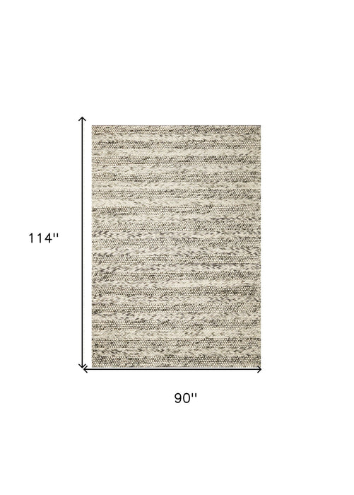 7.5' x 9.5' Wool Area Rug - Grey