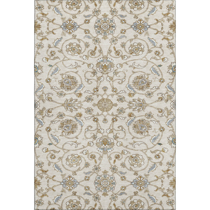 10' X 14' Moroccan Washable Area Rug With UV Protection (686813) - Ivory / Copper / Gray