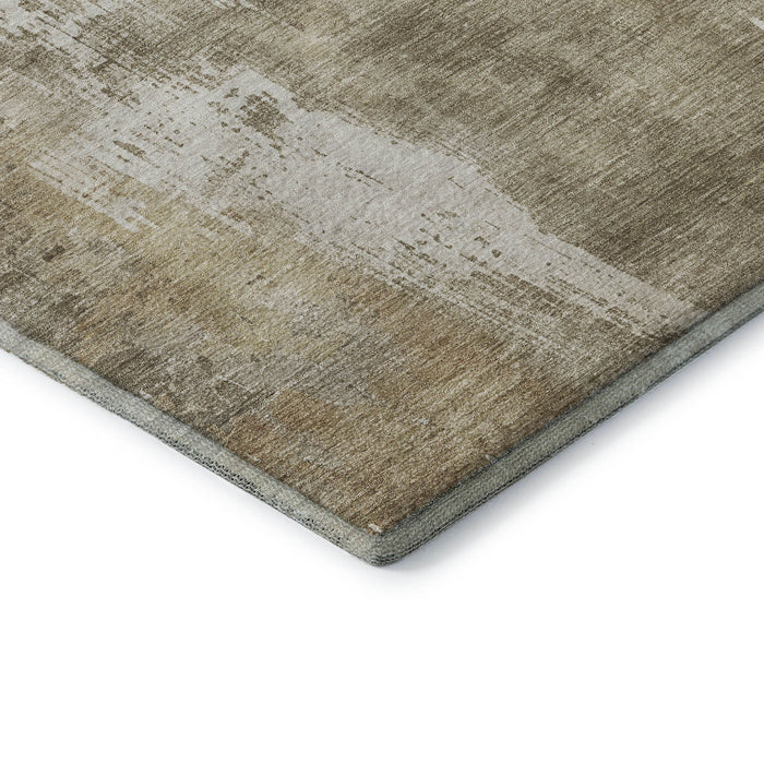10' X 14' Abstract Washable Area Rug With UV Protection (696038) - Taupe / Ivory