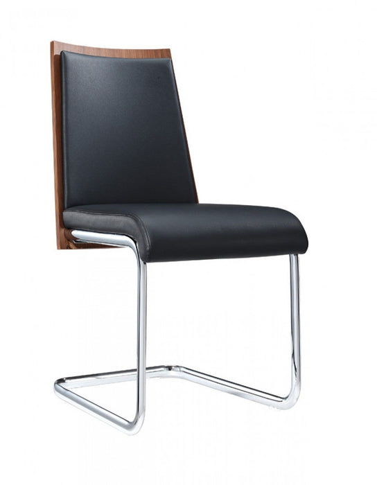 Faux Leather Dining Room Parsons Chairs (Set of 2) - Black