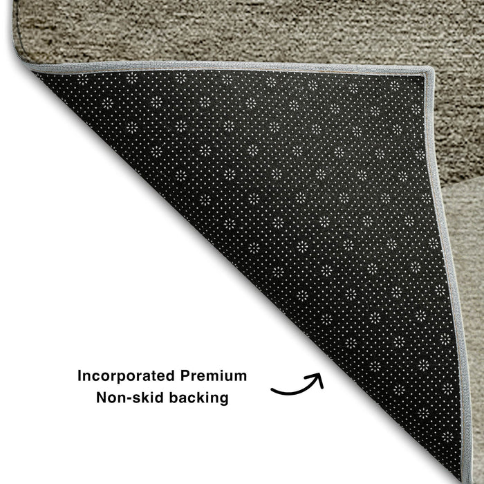 10' X 14' Geometric Washable Area Rug With UV Protection (654856) - Taupe / Beige