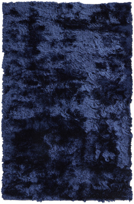 8' x 10' Shag Tufted Handmade Area Rug - Blue And Black