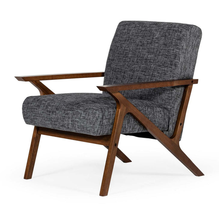 Solid Color Arm Chair - Gray And Walnut