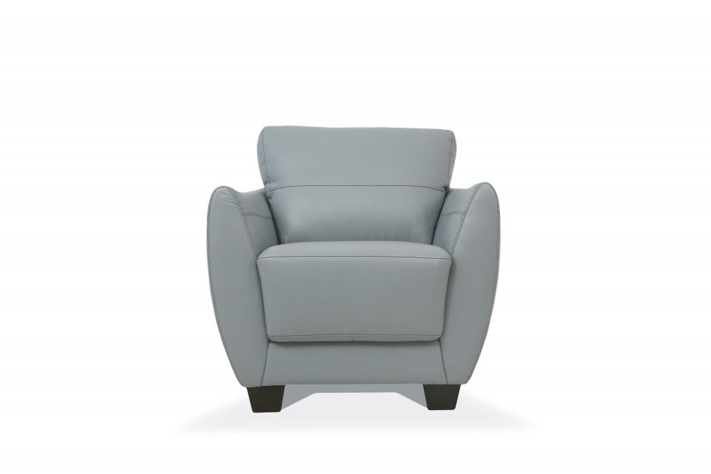 Genuine Leather and Black Arm Chair 33" - Watery