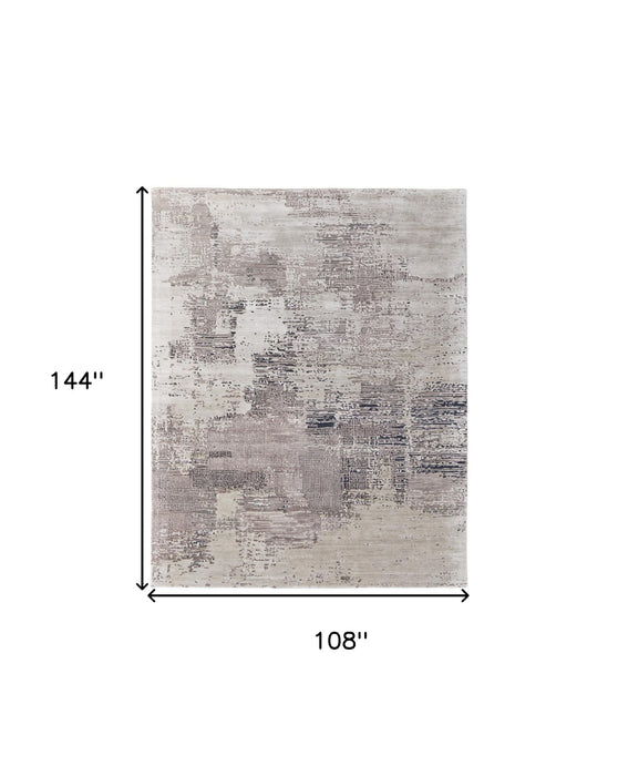 9' x 12' Abstract Hand Tufted Area Rug - Brown Black And Tan