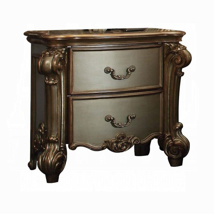 30" Wood Two Drawer Nightstand - Bone