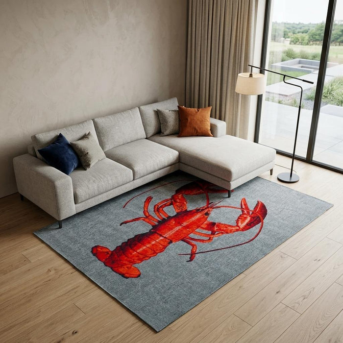 9' X 13' Abstract Washable Area Rug (552032) - Blue / Red