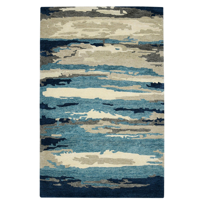 8' X 10' Wool Abstract Hand Tufted Area Rug - Blue