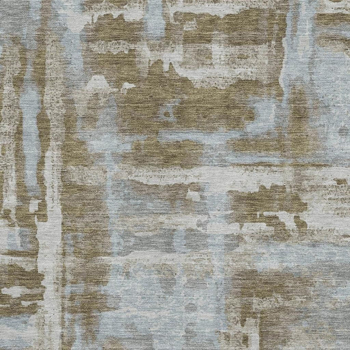 10' X 14' Abstract Washable Area Rug With UV Protection (714625) - Brown / Beige