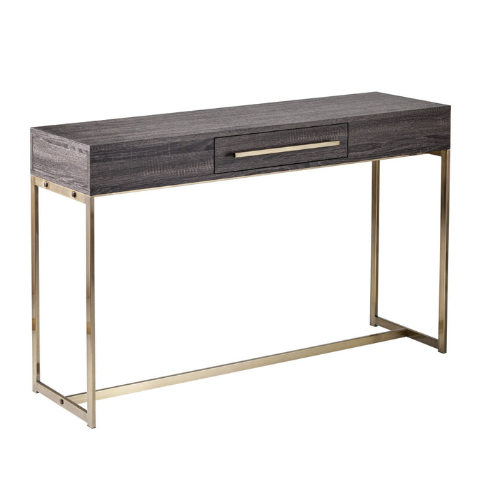 Frame Console Table Drawers - Gray / Gold