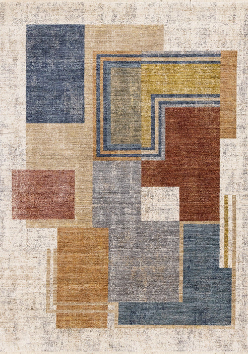 8' X 10' Geometric Area Rug (660242) - Cream / Blue / Brown