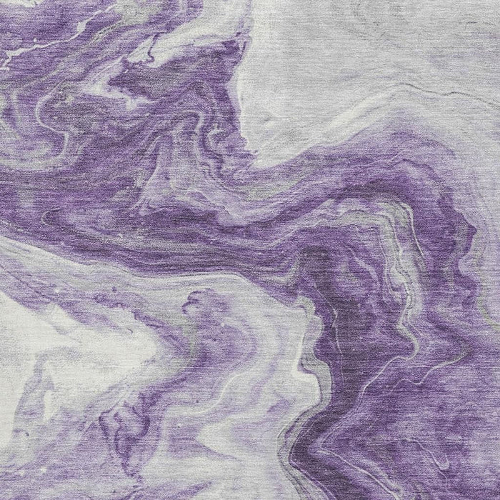 10' X 14' Abstract Washable Area Rug With UV Protection (697776) - Purple / Ivory