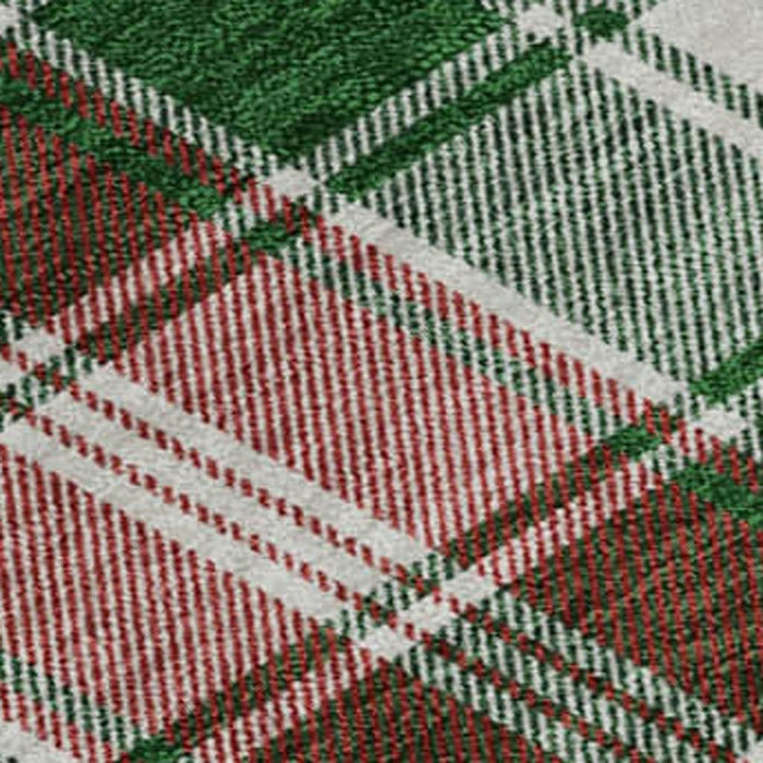 10' X 14' Abstract Geometric Washable Area Rug With UV Protection (701882) - Emerald / Red / Green