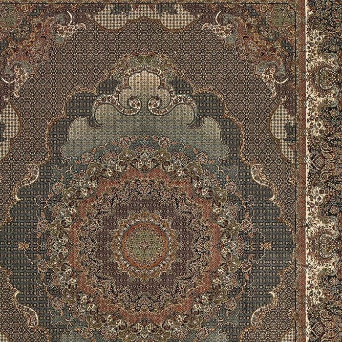 5' X 8' Medallion Area Rug With Fringe - Blue And Red