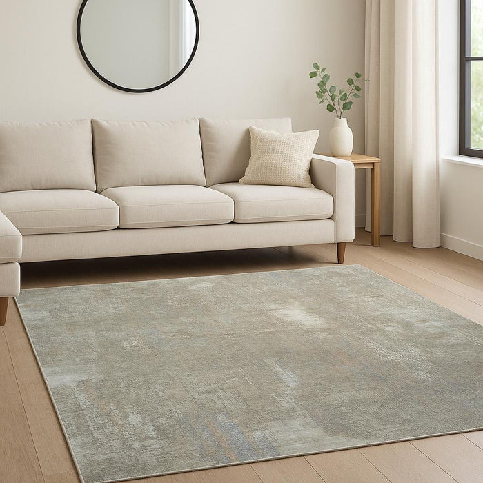8' X 10' Abstract Hand Knotted Genuine Wool Material Area Rug - Blue