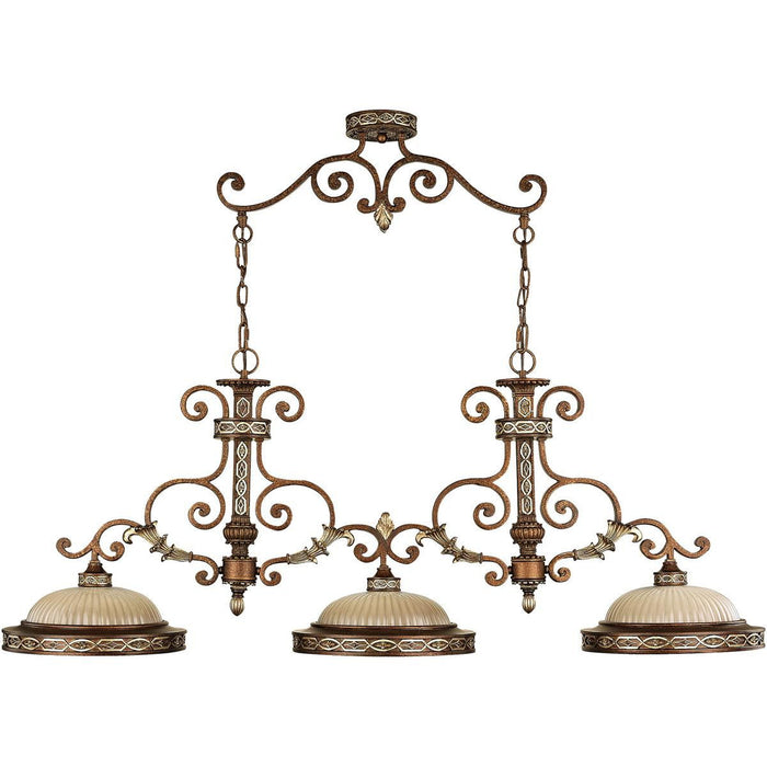 21" 3 Light Metal Dimmable Chandelier With Shades - Bronze