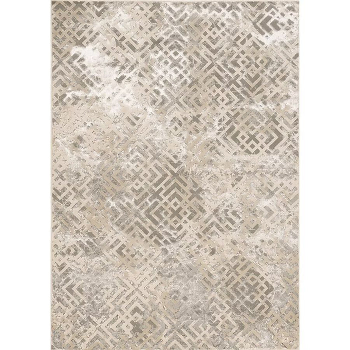 7' x 10' Polyester Area Rug - Sand Silver