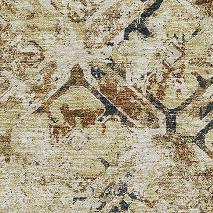 10' X 14' Diamond Washable Area Rug With UV Protection - Beige