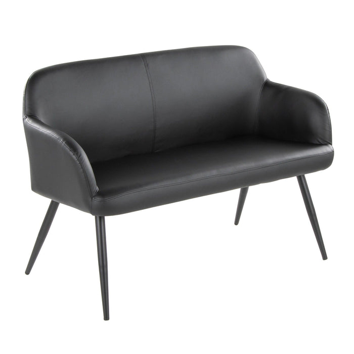 Daniella - High Back Bench - Black Steel Legs