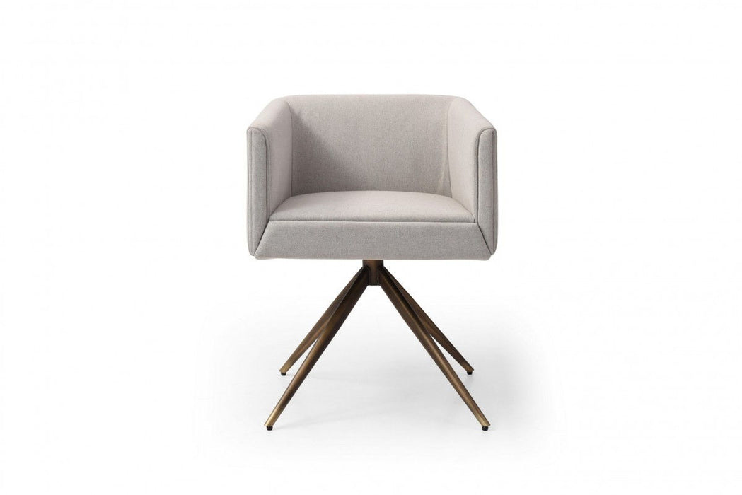 Upholstered Fabric Dining Room Arm Chair - Light Gray