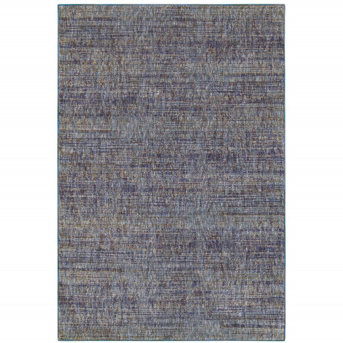10' x 13.1' Power Loom Area Rug - Blue And Ivory