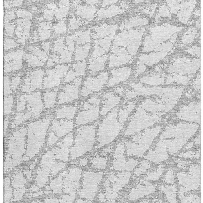 10' X 14' Abstract Washable Area Rug With UV Protection (676878) - Silver / Gray