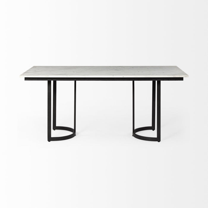 71" Dining Table - Black / White