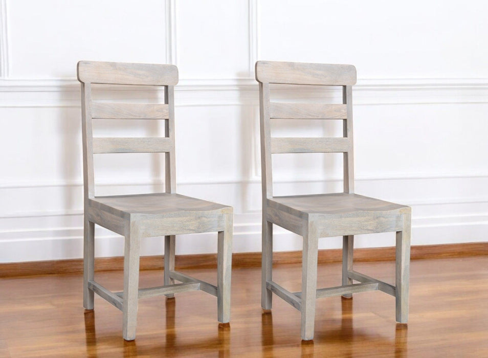 Wood Ladder Back Dining Room Side Chairs (Set of 2) - White