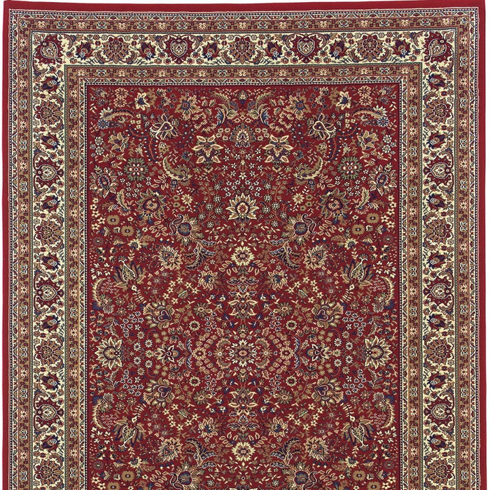 10' X 13' Oriental Area Rug - Red And Ivory