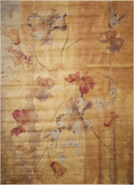5' X 7' Floral Area Rug (556132) - Beige / Red / Orange
