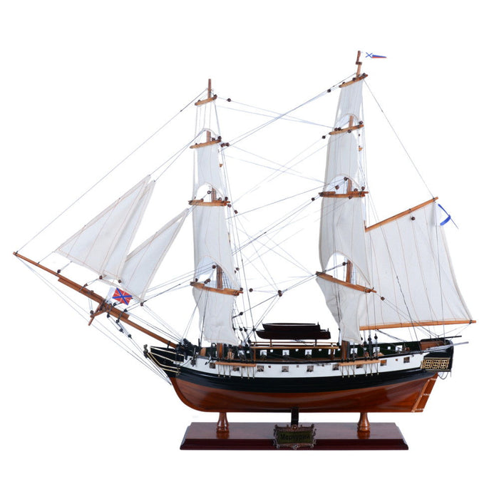 Hand Painted Model Boat (624659) - Dark Brown / White