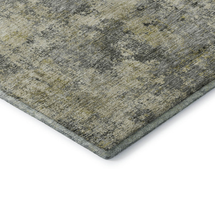 10' X 14' Abstract Washable Area Rug With UV Protection (716785) - Pewter / Beige