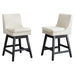 Set of two Giga cream white upholstered swivel bar stools with ergonomic design, featuring cushioned seats and modern style.