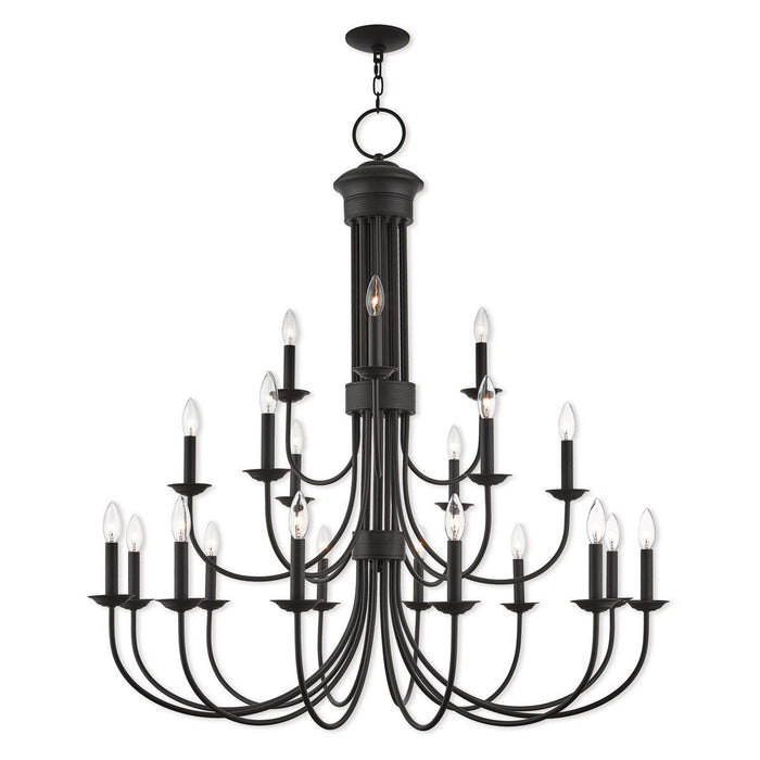 44" Multi Light Dimmable Chandelier With Shades - Bronze