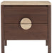 Varenna 22-inch acacia wood nightstand by Meridian Furniture with a sleek, natural wood finish and modern accent design.